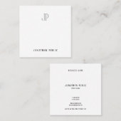 ラグジュアリーモダンモノグラムエレガントミニマルテンプレート スクエア名刺 (正面/裏面)