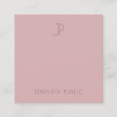 ラグジュアリーモダンモノグラムエレガントミニマルテンプレート スクエア名刺 (正面)