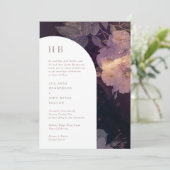ラグジュアリーモダンモノグラムダークボホフローラアーチ 招待状 (スタンド正面)