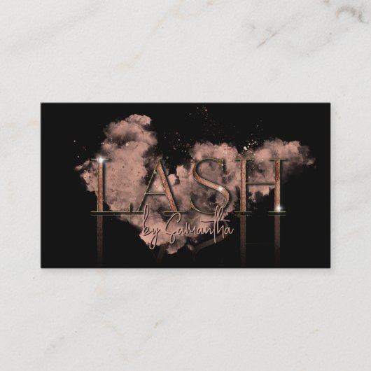 ラグジュアリーモダンラッシュアーティストバラ金ゴールドタイポグラフィ 名刺 (正面)