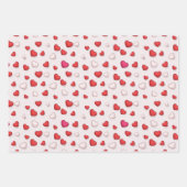 ラグジュアリーモダンラヴエレガント赤いハート ラッピングペーパーシート (正面3)