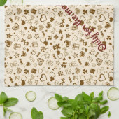 ラグジュアリーモダンラヴエレガント金ゴールドハート キッチンタオル (折り畳み)