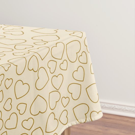 ラグジュアリーモダンラヴエレガント金ゴールドハート テーブルクロス (インサイチュ)