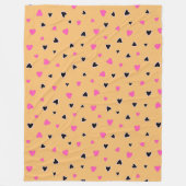 ラグジュアリーモダンラヴエレガント金ゴールドハート フリースブランケット (正面)