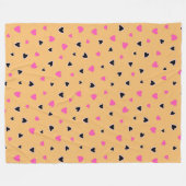 ラグジュアリーモダンラヴエレガント金ゴールドハート フリースブランケット (正面(横))