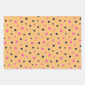 ラグジュアリーモダンラヴエレガント金ゴールドハート ラッピングペーパーシート (正面3)