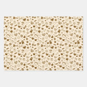 ラグジュアリーモダンラヴエレガント金ゴールドハート ラッピングペーパーシート (正面)