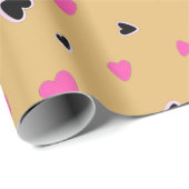 ラグジュアリーモダンラヴエレガント金ゴールドハート ラッピングペーパー (ロールコーナー)