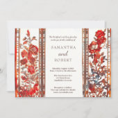 ラグジュアリーモダンルビーアジア結婚ズ 招待状 (正面)