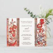 ラグジュアリーモダンルビーアジア結婚ズ 招待状 (スタンド正面)