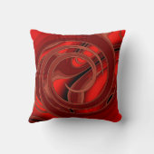 ラグジュアリーモダンレッド抽象芸術フローラバラ クッション (裏面)