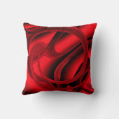 ラグジュアリーモダンレッド抽象芸術フローラバラ クッション (裏面)
