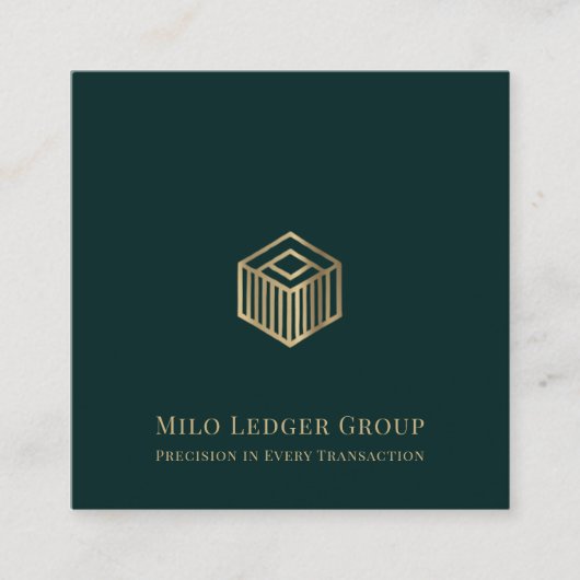 ラグジュアリーモダンロゴ スクエア名刺 (正面)