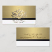 ラグジュアリーモダンロータスエレガントゴールデン 名刺 (正面/裏面)