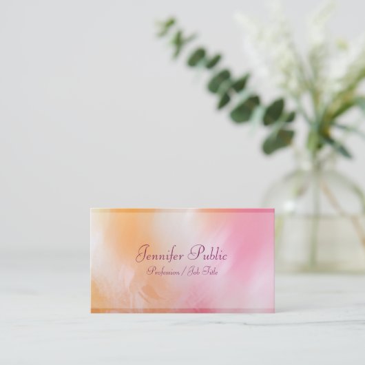 ラグジュアリーモダン抽象芸術アートトレンディーシカラフルック 名刺 (スタンド正面)