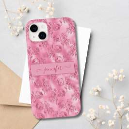 ラグジュアリーモダン赤面ピンクグリッターバラシックグラム Case-Mate iPhone 14 PLUSケース