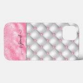 ラグジュアリーモダン赤面ピンクシックグラムきらきら光る Case-Mate iPhoneケース (裏面 (横))