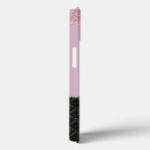 ラグジュアリーモダン赤面ピンクブラックシックグリッタードリップ Case-Mate iPhoneケース (裏面 / 右)