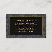 ラグジュアリーモダン金ゴールドシルバーダマスク名刺 名刺 (裏面)