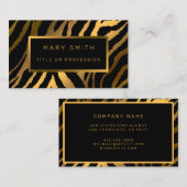 ラグジュアリーモダン金ゴールドタイガーあなたのテキストを追加 名刺 (正面/裏面)