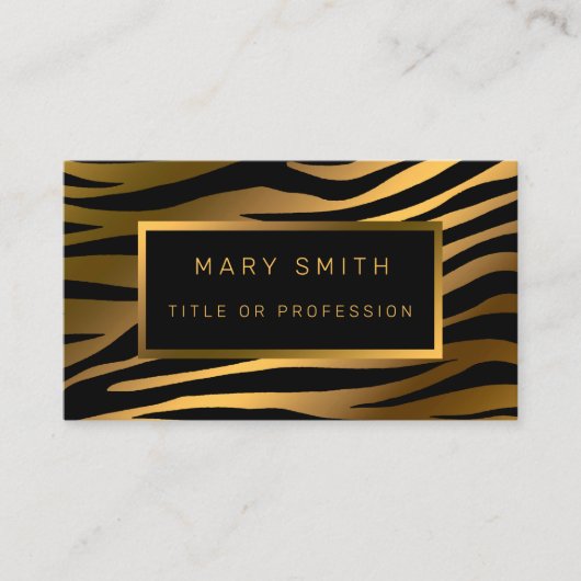 ラグジュアリーモダン金ゴールドタイガーあなたのテキストを追加 名刺
