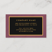 ラグジュアリーモダン金ゴールドバーガンディーマーブル 名刺 (裏面)