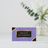 ラグジュアリーモダン金ゴールドパープルマーブル 名刺 (スタンド正面)