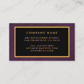 ラグジュアリーモダン金ゴールドパープルマーブル 名刺 (裏面)