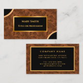 ラグジュアリーモダン金ゴールドブラウンダマスク名刺 名刺 (正面/裏面)