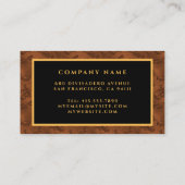 ラグジュアリーモダン金ゴールドブラウンダマスク名刺 名刺 (裏面)