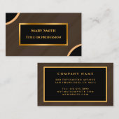 ラグジュアリーモダン金ゴールドブラウンマーブル 名刺 (正面/裏面)