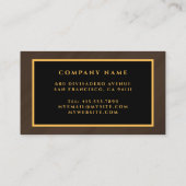 ラグジュアリーモダン金ゴールドブラウンマーブル 名刺 (裏面)