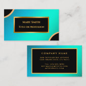 ラグジュアリーモダン金ゴールドブループロフェッショナル 名刺 (正面/裏面)