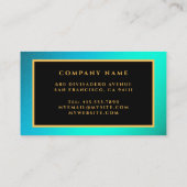 ラグジュアリーモダン金ゴールドブループロフェッショナル 名刺 (裏面)