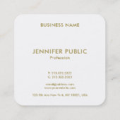 ラグジュアリーモダン金ゴールドルックモノグラムイニシャルテンプレート スクエア名刺 (裏面)