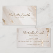 ラグジュアリーモダン金ゴールド大理石 名刺 (正面/裏面)