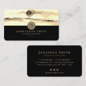 ラグジュアリーモノグラムのゴールデンランドスケープのソーシャルメディア 名刺 (正面/裏面)