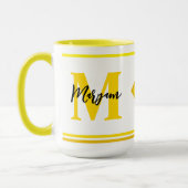 ラグジュアリーモノグラムのマグと名前をカスタムする&イニシャル マグカップ (左)