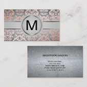 ラグジュアリーモノグラムバンド |金属バラ金ゴールドダマスク 名刺 (正面/裏面)