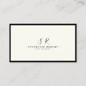 ラグジュアリーモノグラムブラックアイボリーシッスタイリッシュク 名刺 (正面)