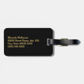 ラグジュアリーモノグラムブラック&金ゴールドクアトルフローラ ラゲッジタグ (裏面横)