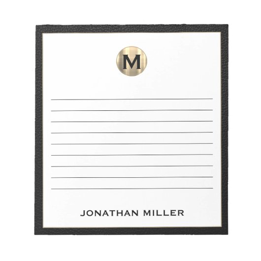 ラグジュアリーモノグラムラインメモ帳 ノートパッド (正面)