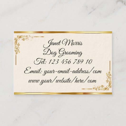 ラグジュアリーモノグラム金ゴールドブラックスパークル 名刺 (裏面)