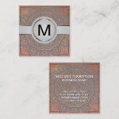ラグジュアリーモノグラム |マンダラパターン スクエア名刺 (正面/裏面)