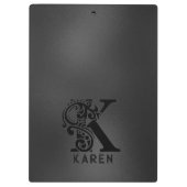 ラグジュアリーモノグラムKオンダークグレー クリップボード (裏面)