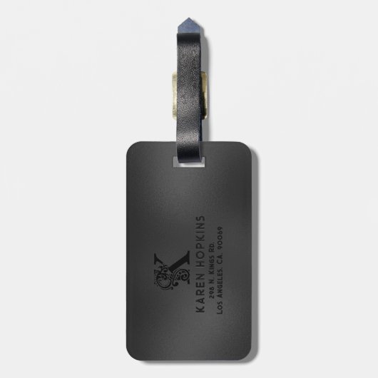 ラグジュアリーモノグラムKオンダークグレー ラゲッジタグ (裏面縦)