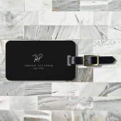 ラグジュアリーモミニマルノグラムブラックアイボリーチスタイリッシュック ラゲッジタグ