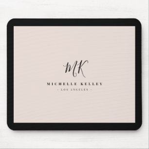 ラグジュアリーモミニマルノグラム赤面ピンクシックスタイリッシュ マウスパッド