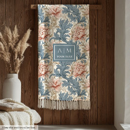 ラグジュアリーモリスインスパイア名前をカスタムする毛布 フリースブランケット