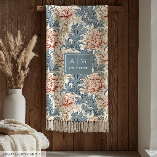 ラグジュアリーモリスインスパイア名前をカスタムする毛布 フリースブランケット